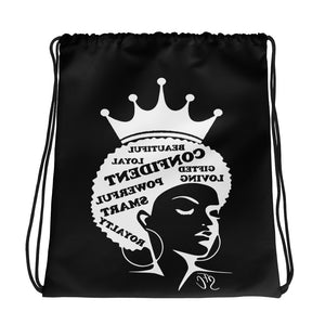 Queen Drawstring bag (black)