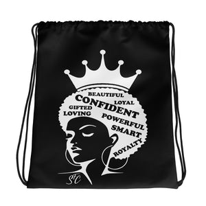 Queen Drawstring bag (black)